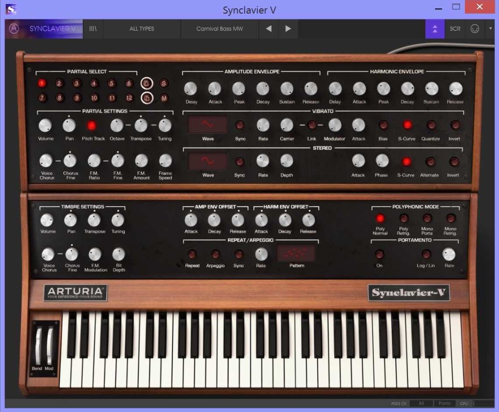 Il Synclavier V con il pannello esteso dei controlli