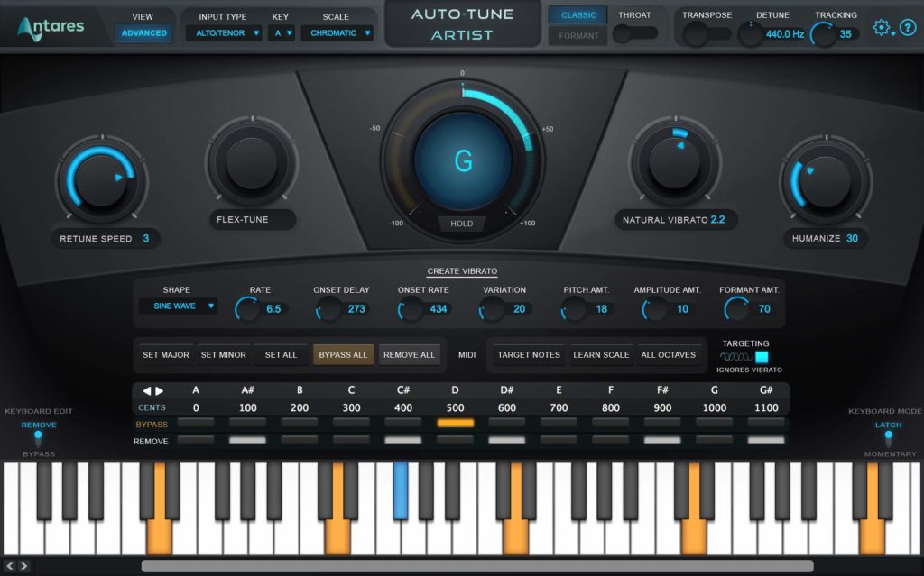 Antares AutoTune Artist plug-in software vocal correction pitch strumenti musicali