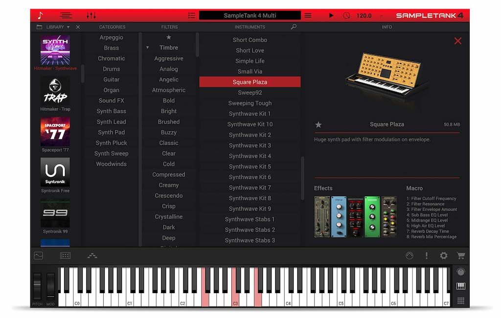 Ik Multimedia Synth Wave sample library virtual instrument plug-in strumenti musicali SampleTank