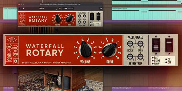 Universal Audio Waterfall Rotary Speaker UAD native plug-in Leslie vintage sound Midiware news smstrumentimusicali