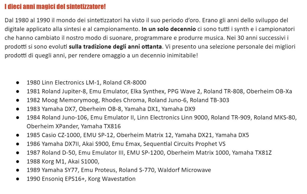 Yamaha dx7 history opinioni storia tecniche di sintesi modulazione di frequenza luca pilla smstrumentimusicali