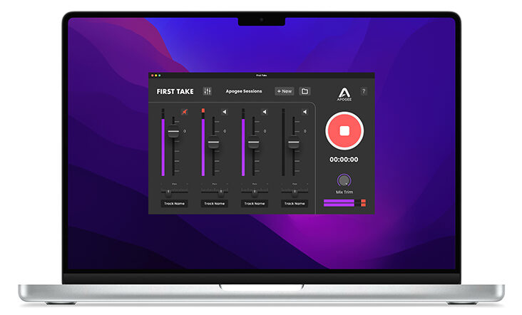Apogee First Take, free download app recording podcast sessions news soundwave audiofader.com
