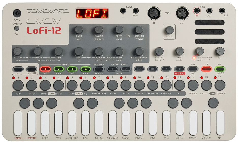 sonicware liven lofi-12 groovebox campionatore 12 bit recensione review opinion test andrea maio soundwave smstrumentimusicali.it