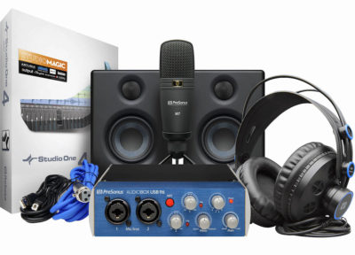 PreSonus AudioBox Studio Ultimate Bundle hardware cuffia interfaccia audio monitor microfono