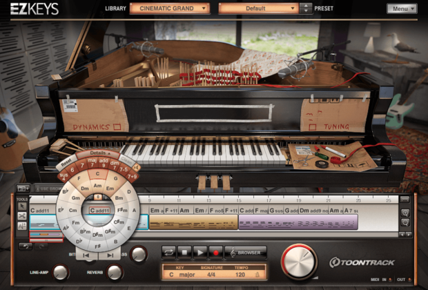 Toontrack EZkeys Cinematic Grand piano preparato virtual instrument