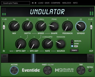 eventide undulator h3000 plug-in audio mobile ipad iphone daw computer producer tremolo h9 effect audiofader