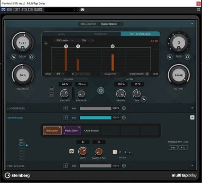 Steinberg MultiTap Delay cubase 10.5 fx virtual novità aggiornamento software daw production music strumenti musicali