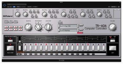 RolandCloud TR-606 virtual instrument drum machine synth plug-in audio daw software roland strumenti musicali