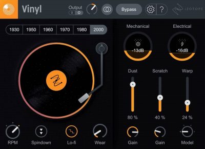 iZotope Vinyl freeware free gratis software daw mix mixing lofi vinile midiware strumenti musicali