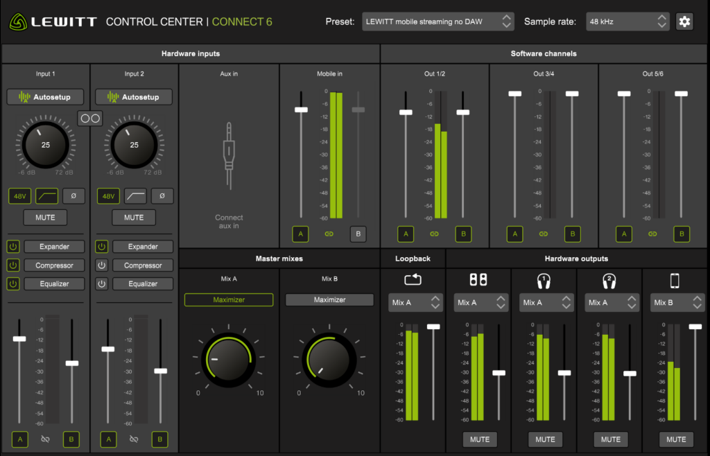 LEWITT CONNECT 6 software firmware update CONTROL CENTER news Frenexport audiofader.com